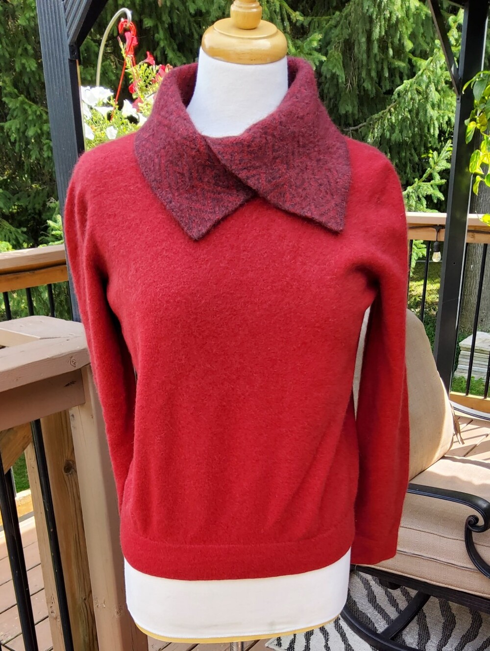 Merinosilk V-Neck Collared Sweater In A Blend Of Lambswool, Possum, & Silk
